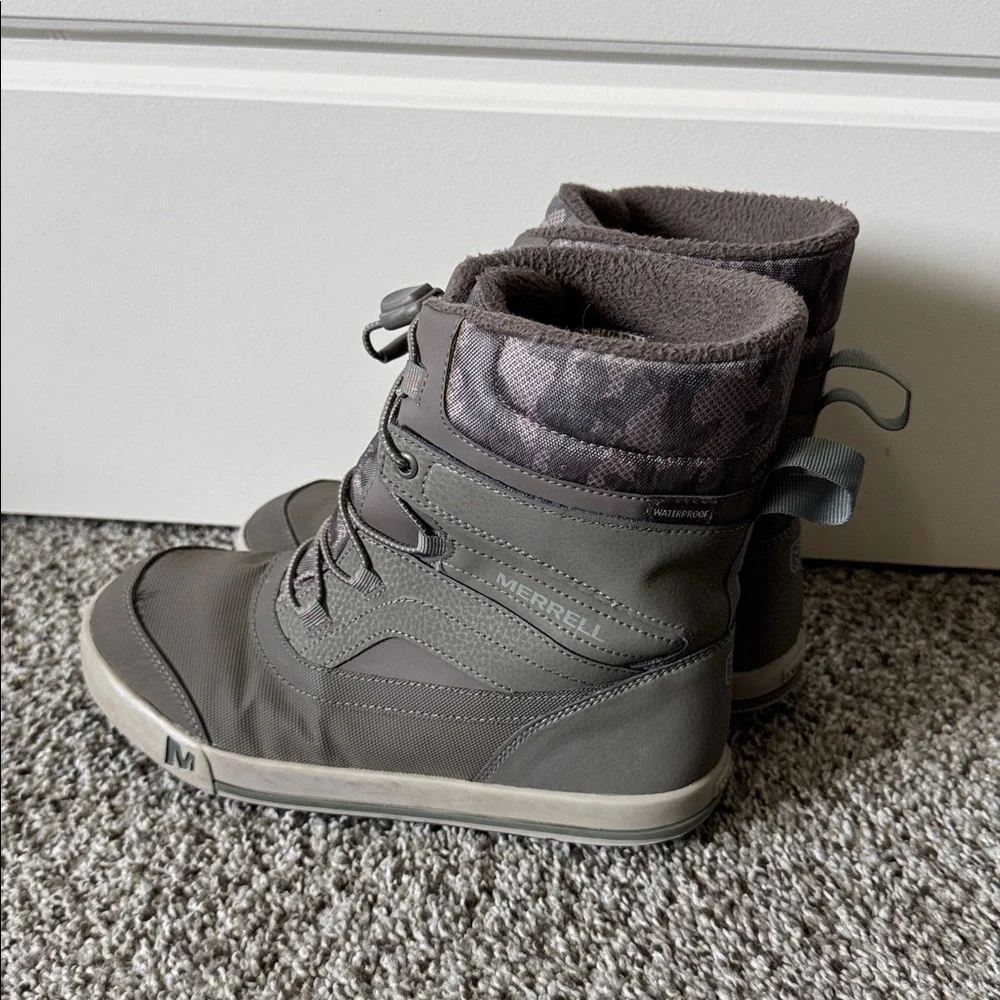 Merrell Kids Gray and Light Gray Waterproof Winter Boots
